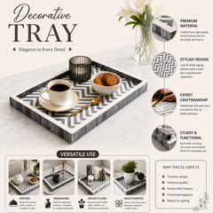 Wood Tray | Decorative Wooden Serving Tray | Elegant Home Décor Piece