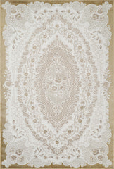 Traditional French Floral Damask Medallion Beige & Gold Area Rug & Runner – 17456 Beige Gold