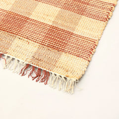 Artisan Hand Woven Jute & Cotton Brown Plaid Rug
