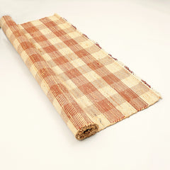 Artisan Hand Woven Jute & Cotton Brown Plaid Rug