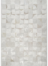 Modern Geometric Mosaic Tile Grey Area Rug & Runner – 60240 Grey