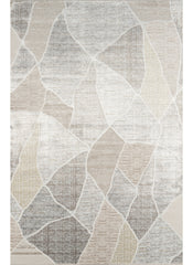 Modern Geometric Mosaic Shard Cream Area Rug & Runner – 60237 Cream