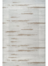Modern Abstract Brushstroke Lattice Cream & Brown Area Rug & Runner – BT322 Cream Brown