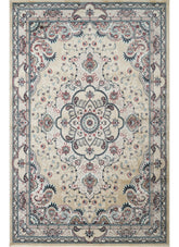 Traditional Persian Paisley Floral Medallion Beige Area Rug, Runner & Round Rug – 470 Beige