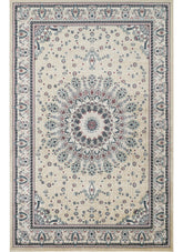 Traditional Persian Kerman Floral Medallion Beige Area Rug, Runner & Round Rug – 478 Beige