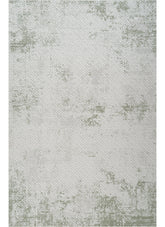 Modern Basketweave Textured Solid Cream & Green Area Rug & Runner – BT321 Cream Green