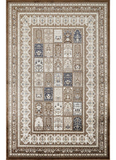 Traditional Persian Bakhtiari Garden Panel Brown Area Rug, Runner & Round Rug – 4763 Brown