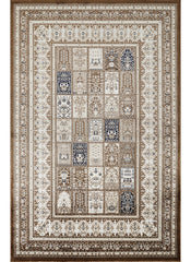 Traditional Persian Bakhtiari Garden Panel Brown Area Rug, Runner & Round Rug – 4763 Brown