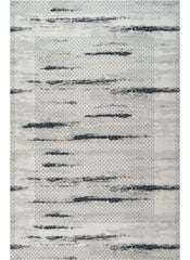 Modern Abstract Brushstroke Lattice Cream & Navy Area Rug & Runner – BT322 Cream Navy