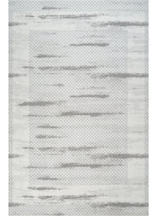 Modern Abstract Brushstroke Lattice Cream & Grey Area Rug & Runner – BT322 Cream Grey