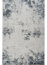 Modern Distressed Grid Textured Cream & Navy Area Rug & Runner – BT306 Cream Navy