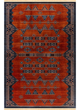 Traditional Tribal Southwestern Geometric Rose Area Rug & Runner – E927A Rose