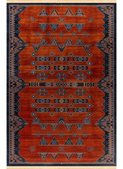 Traditional Tribal Southwestern Geometric Rose Area Rug & Runner – E927A Rose