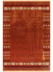 Modern Tribal Gabbeh Bordered Solid Rose Area Rug & Runner – B744A Rose