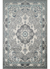 Traditional Persian Paisley Floral Medallion Grey Area Rug, Runner & Round Rug – 470 Grey