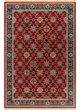 Traditional Persian All-Over Rosette Floral Bordered Red Area Rug & Runner – D529B Red
