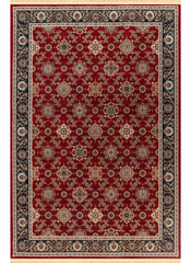Traditional Persian All-Over Rosette Floral Bordered Red Area Rug & Runner – D529B Red