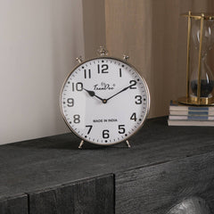 Decorative & Classic Aluminum Silver Table Clock - Desk clock