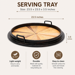 Wood Tray | Decorative Wooden Serving Tray | Stylish Home Décor Accent