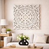 Hand Carved Wall Decor | Mandala Wall Accent | Unique Home Décor Piece
