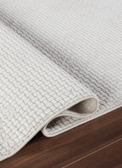 Modern Basketweave Textured Solid Cream & Beige Area Rug & Runner – BT321 Cream Beige