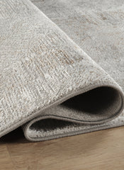 Modern Abstract Distressed Geometric Grey Area Rug & Runner – 60235 Grey