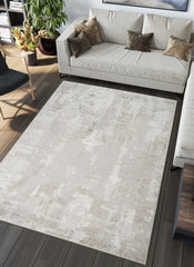 Modern Abstract Distressed Geometric Grey Area Rug & Runner – 60235 Grey