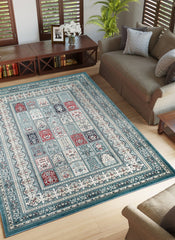 Traditional Persian Bakhtiari Garden Panel Blue Area Rug, Runner & Round Rug – 4763 Blue