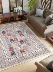 Traditional Persian Bakhtiari Garden Panel Beige Area Rug, Runner & Round Rug – 4763 Beige