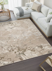 Modern Abstract Marble Crackle Beige Area Rug & Runner – O2979 Beige