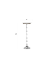 Drink Table with White Marble Top | Aluminum Base