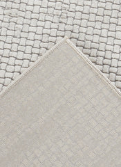 Modern Basketweave Textured Solid Cream & Beige Area Rug & Runner – BT321 Cream Beige
