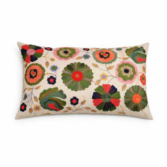 Floral Medley Pillow |24x14"| Cotton Fabric | Vibrant Design