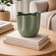 Modern Silver Aluminium Vase | Asymmetrical Sculptural Decor