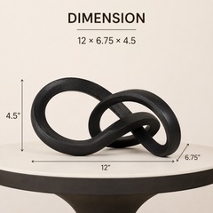 Abstract Interlinked Sculpture | Black Modern Art Décor