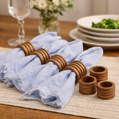 Elegant Wooden Napkin Rings | Set of 4 | Perfect for Dining
