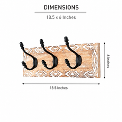 White Wash Wall Hook | Mango Wood | Wooden Hook for Décor