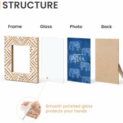 Decorative Photo Frame | Mango Wood | Whitewash - Elegant Design