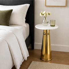 Side Table | White Marble Top | Modern Design
