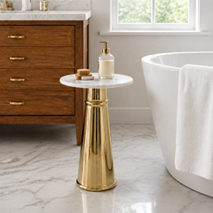 Side Table | White Marble Top | Modern Design