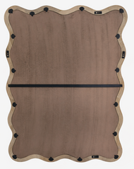 Decorative Wavy Floor Mirror with Mango Wood Frame, 36x48"