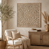 Mandala Hand Carved Wall Decor | Wooden Wall Art, 48 x 48"