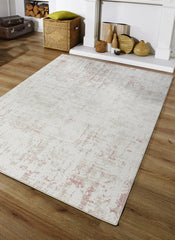 Modern Geometric Fretwork Textured Cream & Pink Area Rug & Runner – BT318 Cream Pink