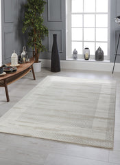Modern Abstract Brushstroke Lattice Cream & Beige Area Rug & Runner – BT322 Cream Beige
