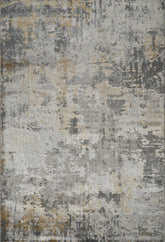 Modern Abstract Distressed Textured Grey & Gold Area Rug & Runner – 6011 Grey/Gold