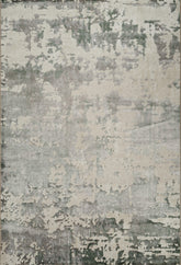 Modern Abstract Distressed Textured White & Green Area Rug & Runner – 6011 White/Green