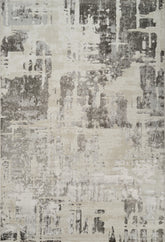 Modern Abstract Distressed Brushstroke White & Taupe Area Rug & Runner – 6015 White/Vizion