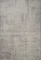Modern Abstract Concentric Arc Grey & Lilac Area Rug & Runner – 6181 Grey/Lilac