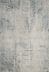 Modern Abstract Concentric Arc White & Blue Area Rug & Runner – 6181 White/Blue