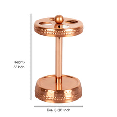 Metal Toothbrush Holder | Compact Multi-Slot Holder for Toothbrushes,Razors & Makeup Accessories | Hammered/Copper